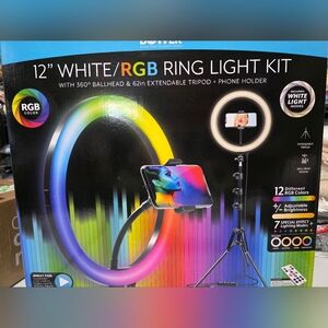 DOVER White/RGB Ring Light Kit with Tripod and Phone Holder